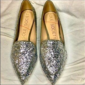 SOLE SOCIETY Cammila Silver "HiFive Glitter"